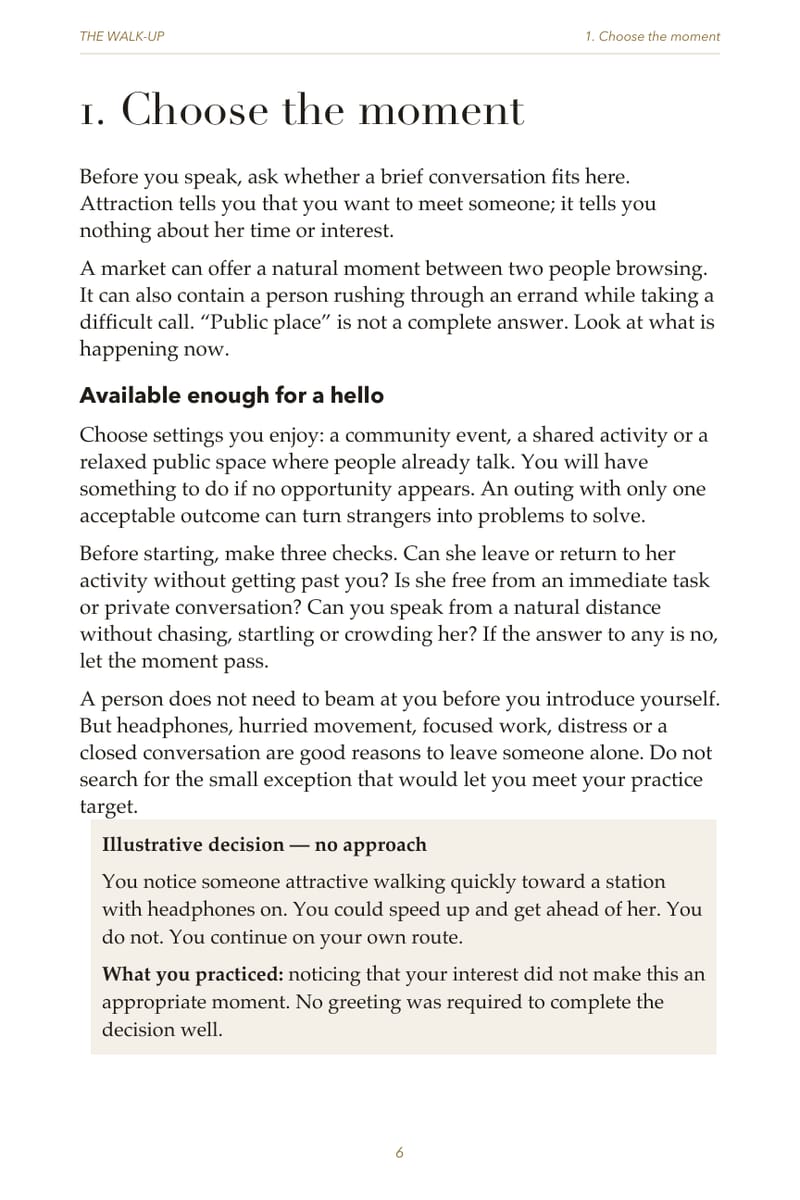 Page 6 of THE WALK-UP: Chapter 1 — Choose the moment